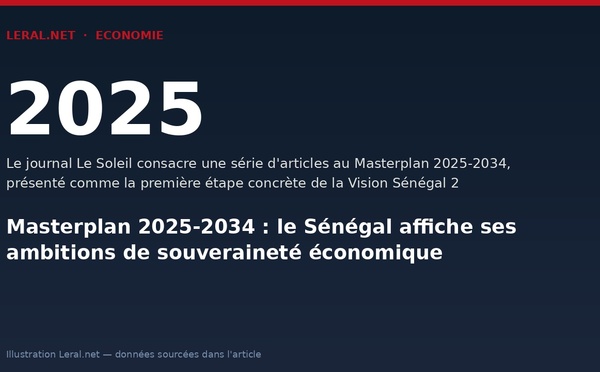 Masterplan 2025-2034 : le Sénégal affiche ses ambitions de souveraineté économique