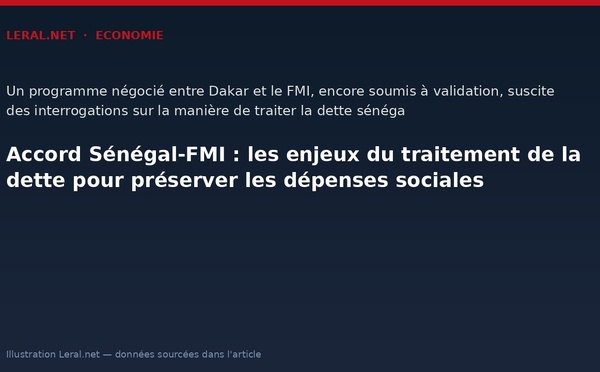 Accord Sénégal-FMI : les enjeux du traitement de la dette pour préserver les dépenses sociales