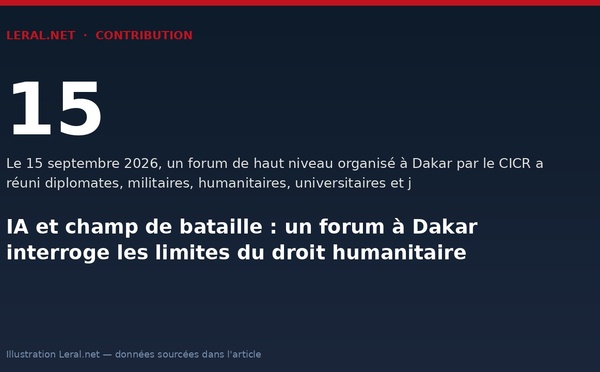 IA et champ de bataille : un forum à Dakar interroge les limites du droit humanitaire