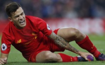 Liverpool : Philippe Coutinho absent six semaines pour sa blessure à la cheville droite