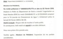 Crainte de troubles à l'ordre public : Diambars-Uso interdit par Madame le Préfet de Fatick  