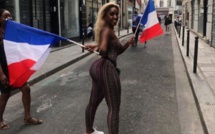 (04 photos) Regardez comment la vidéo-girl sénégalaise Liliane Maroun a fêté la victoire de la France