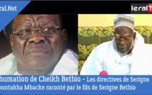 VIDEO - Inhumation de Cheikh Béthio Thioune: Les directives de Serigne Mountakha Mbacke racontées par le fils de Serigne Béthio