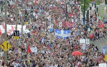 Manifestation pour la liberté de manifester à Montréal