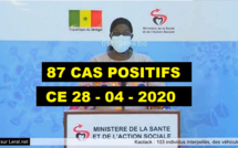 VIDEO -  87 nouveaux cas positifs, 823 au total enregistrés - Situation du Jour ce  28 Avril 2020