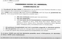 Infos sur la COVID-19: Ce vendredi 29 mai 2020 sur 1286 tests réalisés, 81 positifs, 52 patients guéris