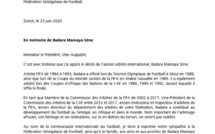 Document - La FIFA rend hommage à Badara Mamaya Sène