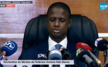 Urgent : La Déclaration du Ministre de l'intérieur Antoine Felix Diome