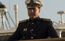 Sailing ship Sedov is preparing to drop anchor in Dakar