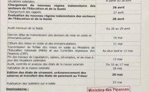 Avis aux usagers :   le planning d‘exploitation des salaires de mai du Ministère des Finances et du Budget