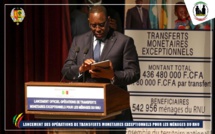 Photos/ Rnu: Le Président de la République, Macky Sall, lors du lancement des opérations de transferts monétaires exceptionnels