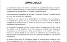 Nouvelle sortie de Yaw: "Notre liste proportionnelle est conforme aux dispositions du code électoral..."