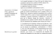 Voici la Décision du Conseil constitutionnel qui annule celle de la DGE (Document) au profit de YAW