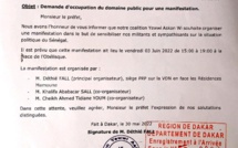 Manifestation populaire du 3 juin 2022 : YAW a déposé la note d'information auprès du Préfet de Dakar (Document)