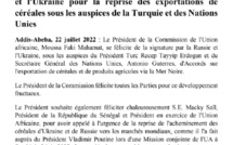 Céréales, vers un ouf de soulagement : l’UA magnifie la signature de convention entre la Russie et l’Ukraine grâce à Erdogan et l’ONU