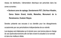 Impact des inondations: La Senelec informe sa clientèle de perturbations dans certaines zones