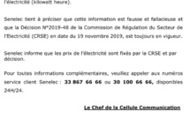 Hausse du prix de l'électricité: La SENELEC apporte des précisions (document)