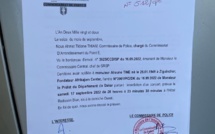 Contre le 3e mandat: Le Commissaire de Police de Point E interdit le concert d’Alioune Tine