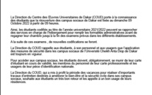 Ucad: La réouverture des campus sociaux prévue ce dimanche  9 octobre 2022