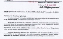 Annonce de la DGPS :  Le paiement des bourses de sécurité familiale démarre le 26 janvier prochain