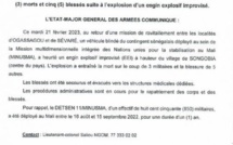 Mali : Trois soldats sénégalais de la Minusma tués suite à l’explosion d’une bombe artisanale