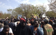Arrivée de Cheikh Béthio à la cérémonie de pose de la première pierre de l'autoroute "Ilaa Touba"