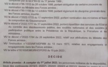Des militaires libérés réappelés à l'activité (Document)
