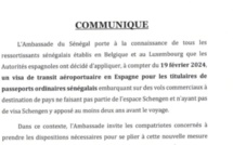 Instauration d'un visa de transit aéroportuaire en Espagne pour les Sénégalais à compter du 19 février 2024