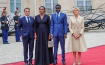 Bassirou Diomaye Faye et la Première dame accueillis par Emmanuel Macron, à l’Élysée; pour les JO de Paris 2024