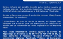 Perturbations dans la distribution de l’électricité : La Sénélec informe son aimable clientèle, d’un incident sur le réseau interconnecté de l’OMVS