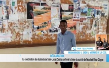 Décès de l'étudiant Matar Diagne : La coordination des étudiants de Saint Louis confirme la thèse du suicide