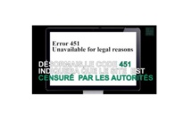 451 : le nouveau message d'erreur des sites censurés