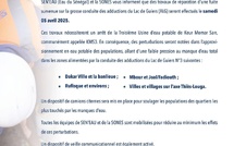 SEN'EAU et SONES annoncent des perturbations dans l'approvisionnement en eau, le 5 avril 2025 (Document)