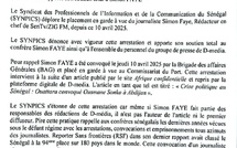 Arrestation du Rédacteur en Chef de D-Media : Le Synpics apporte son soutien total à Simon Faye
