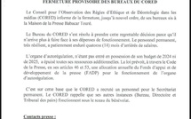 Faute de moyens financiers: Le CORED ferme provisoirement ses bureaux à la Maison de la Presse Babacar Touré