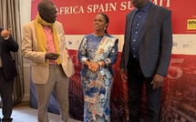Madrid: Moubarak Lô, Mankeur Ndiaye, ancien Ministres des affaires étrangères et Mme Suzi Carla Barboza ancienne ministre des affaires étrangères de la Guinée Bissau au Sommet Espagne-Afrique