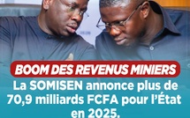 Explosion des revenus miniers : La SOMISEN verse plus de 70 milliards FCfa à l’État, en 2025 !