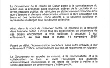 Dakar : Le Gouverneur ordonne l’enlèvement des véhicules et épaves abandonnés, avant le 11 novembre