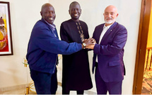 Serigne Mboup, président de l’UCCIAS, a reçu Juan Jesús Rodríguez Marichal, président de la Chambre de Commerce, d’Industrie et de Navigation de Fuerteventura, à Dakar