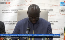 EN DIRECT SUR LERAL: Déclaration de presse de M. Cheikh DIBA, Ministre des Finances et du Budget