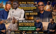 Chez Youssou Ndour, visite du Ministre de la culture de l’artisanat et du tourisme Mr Alpha THIAM (Vidéo)