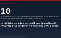 Le ministre de la Justice reçoit une délégation de l'ACDHRS pour préparer le Forum des ONG à Dakar
