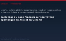 Catéchèse du pape François sur son voyage apostolique en Asie et en Océanie