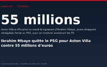 Ibrahim Mbaye quitte le PSG pour Aston Villa contre 55 millions d’euros