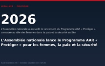 L'Assemblée nationale lance le Programme AAR « Protéger » pour les femmes, la paix et la sécurité