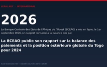 La BCEAO publie son rapport sur la balance des paiements et la position extérieure globale du Togo pour 2024