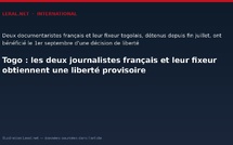 Togo : les deux journalistes français et leur fixeur obtiennent une liberté provisoire