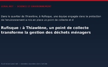 Rufisque : à Thiawlène, un point de collecte transforme la gestion des déchets ménagers