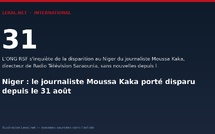 Niger : le journaliste Moussa Kaka porté disparu depuis le 31 août
