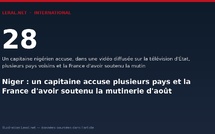 Niger : un capitaine accuse plusieurs pays et la France d'avoir soutenu la mutinerie d'août